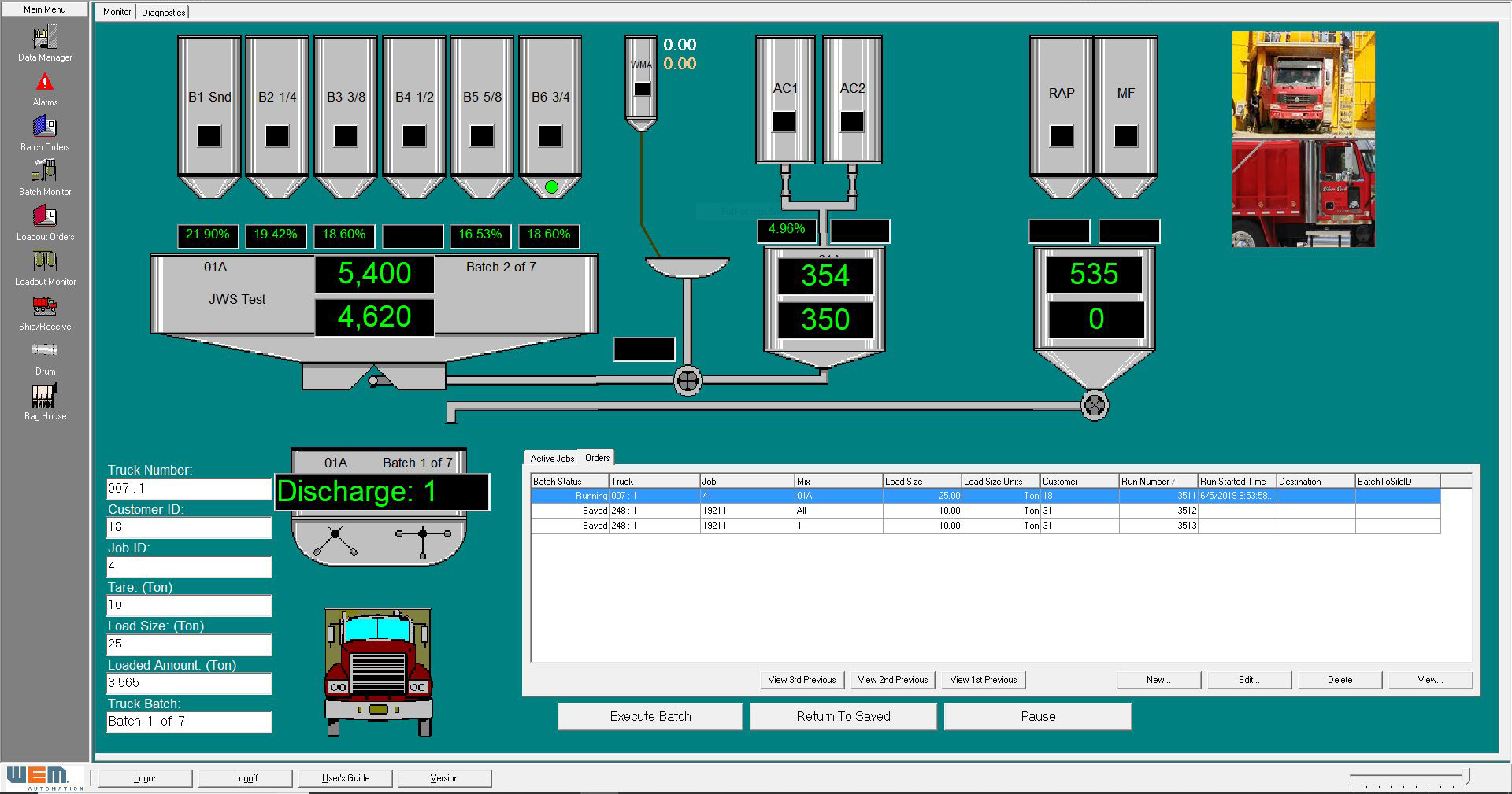 WEM4000 Asphalt Batching Control System